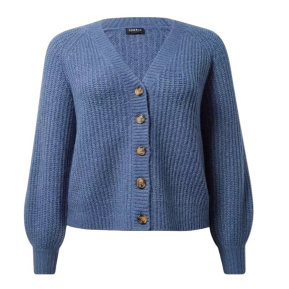 Torrid Blue Cardigan Button Front Sweater - Picture 4 of 9